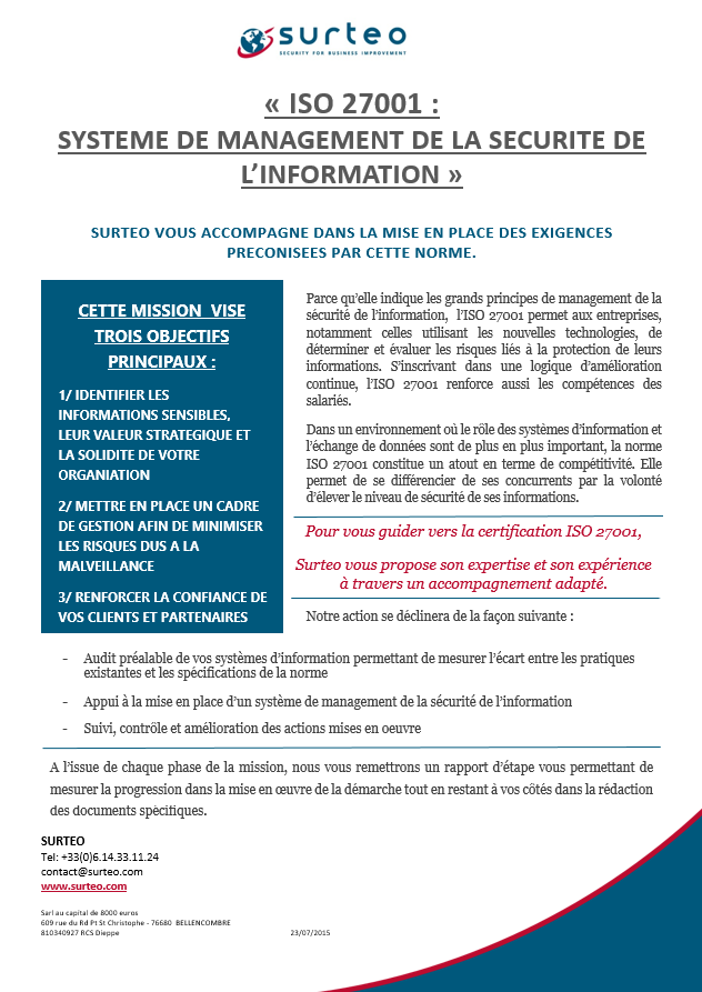 Programme formation ISO 27001